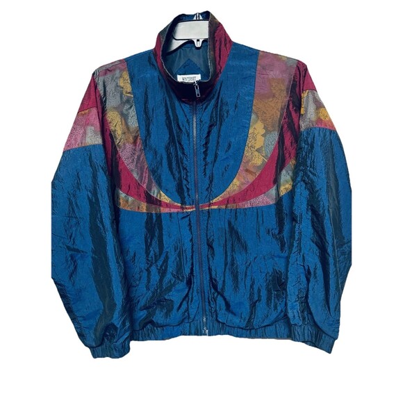 VTG Winterset Windbreaker Jacket Shimmer Full Zip Women's M Retro Multicolor - Picture 1 of 5